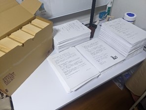 封緘前のアンケート用紙